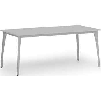 Psací stůl Jednací kancelářský stůl PRIMO OMEGA, 180x90 cm, šedá podnož, šedá