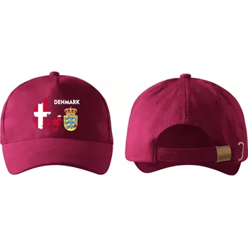 Kšiltovka kšiltovka s vlajkou DÁNSKA vínová (pánská kšiltovka vlajka a znakem DÁNSKA)