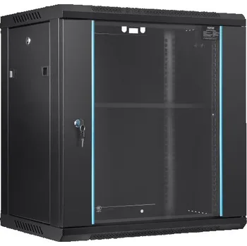 Rozvaděč Nástěnná síťová serverová skříň VEVOR 12U, hloubka 39,4 cm/15,5", skříň pro serverový rack, maximální nosnost 90 kg/200 lbs pro montáž na zem, s bočními panely se zamykatelnými skleněnými dveřmi, pro IT zařízení, A/V zařízení