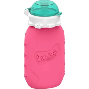 dětská jídelní sada Squeasy gear Silikonová kapsička 180 ml - ružová