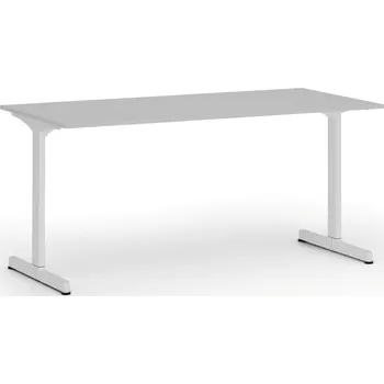 Psací stůl Kancelářský stůl PRIMO BETA, 160x80 cm, bílá podnož, šedá