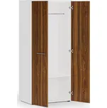 Kancelářská šatní skříň PRIMO WHITE, 1 police, šatní tyč, 800 x 500 x 1781 mm, bílá/ořech