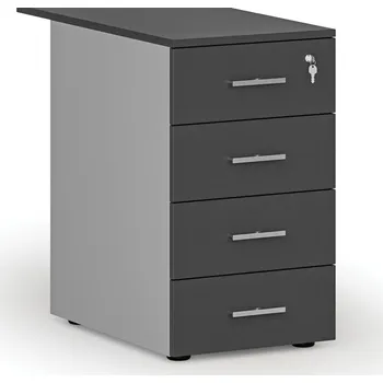 Kancelářská sestava Kancelářský přístavný zásuvkový kontejner PRIMO GRAY, 4 zásuvky, šedá/grafit