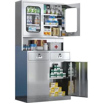 Nerezová lékařská skříň, 1800 x 900 x 500 mm