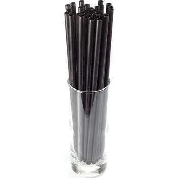 Gastro obaly Znovupoužitelné plastové brčko JUMBO černé 25cm 8mm (min. počet 150ks)