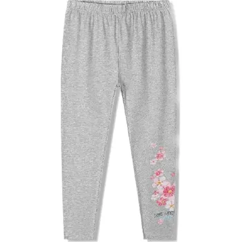 DÍVČÍ LEGÍNY BAVLNĚNÉ S KYTIČKAMI NOVINKA Barva: Šedá, Velikost: 128