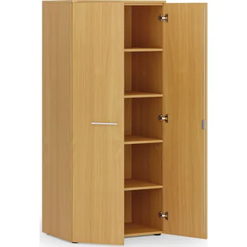 Policová skříň Kancelářská policová skříň PRIMO WOOD s dveřmi, 800 x 500 x 1781 mm, buk