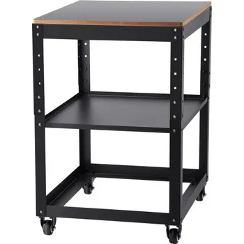 Dílenský stůl Stojan na hoblík VEVOR, nosnost 45 kg, třístupňový výškově nastavitelný srovnávací stůl, 4 stabilní kolečka a úložný prostor, pro většinu hoblíků, pil, stolních strojů a elektrického nářadí