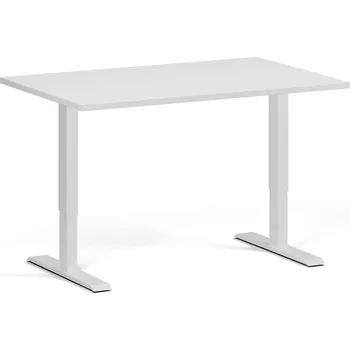 Počítačový stůl Výškově nastavitelný stůl, 120x80 cm, 1 motor, bílá podnož, bílá