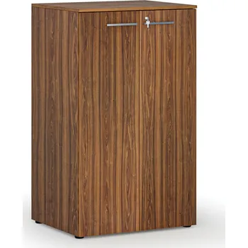 Kancelářská sestava Kancelářská skříň s dveřmi PRIMO WOOD, 3 police, 800 x 640 x 1335 mm, ořech