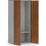 Kancelářská šatní skříň PRIMO GRAY, 1 police, šatní tyč, 800 x 500 x 1781 mm, šedá/ořech