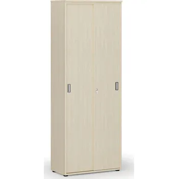 Kancelářská sestava Kancelářská skříň se zasouvacími dveřmi PRIMO WOOD, 800 x 420 x 2128 mm, bříza