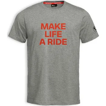 Pánské tričko BMW Motorrad Pánské triko Make Life a Ride - šedé Velikost: 2XL