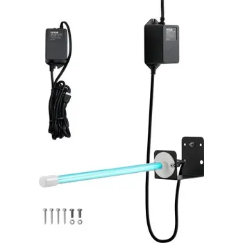 Čistička vzduchu Čistička vzduchu VEVOR HVAC, 18W 14palcová, UV UVC světelná spirála s magnetem v potrubí pro klimatizační potrubí, čistička vzduchu s UV světly HVAC pro klimatizační systémy