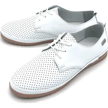 Dámské polobotky Dámské kožené polobotky L1223-66 Looke bílá Barva: powder pink, Velikost: 39