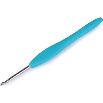 Háček na háčkování se silikonovou rukojetí vel. 3; 3,5; 4; 5; 5,5, barva 2 (3,5 mm) náhodná barva