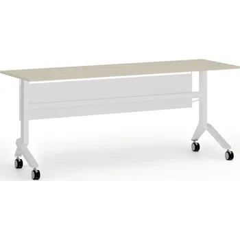 Kancelářská sestava Mobilní stůl PRIMO MOVE, 180x60 cm, bílá podnož, bříza