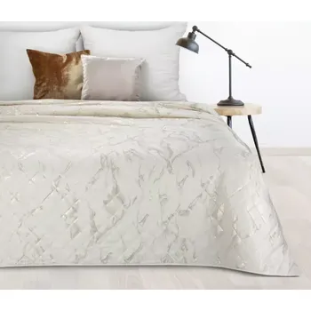 Přehoz na lůžko Sametový přehoz s mramorovým potiskem - bílý Šířka: 170 cm | Délka: 210 cm