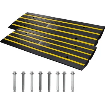 Nakládací rampa pro vozidlo VEVOR Nájezdová rampa, sada 2 kusů, výška 2,6", pryžové příjezdové rampy, vysoká nosnost 15 473 kg, prahová rampa, nájezdové rampy u obrubníku pro nakládací rampu, garážový chodník, rozšiřitelná sada kompletních ramp