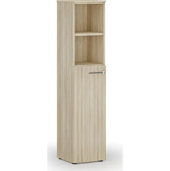 Kancelářská sestava Kombinovaná kancelářská skříň PRIMO WOOD, dveře na 3 patra, 400 x 420 x 1781 mm, dub přírodní