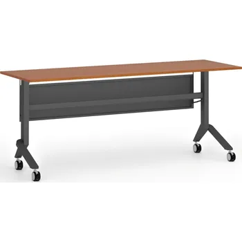 Kancelářská sestava Mobilní stůl PRIMO MOVE, 180x60 cm, černá podnož, třešeň