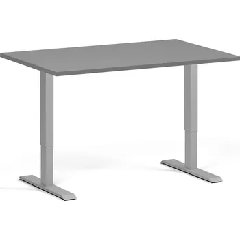 Počítačový stůl Výškově nastavitelný stůl, 120x80 cm, 2 motory, šedá podnož, grafit