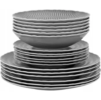 Talíř ĆMIELÓW SOFIA SADA TALÍŘŮ 6/18 ŠEDÁ LB01