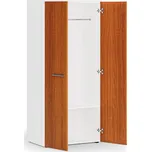 Kancelářská šatní skříň PRIMO WHITE, 1 police, šatní tyč, 800 x 500 x 1781 mm, bílá/třešeň