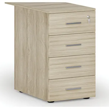 Kancelářská sestava Kancelářský přístavný zásuvkový kontejner PRIMO WOOD, 4 zásuvky, dub přírodní