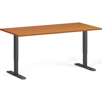 Počítačový stůl Výškově nastavitelný stůl, 160x80 cm, 1 motor, černá podnož, třešeň