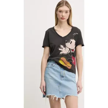 Pánské tričko Bavlněné tričko Desigual MICKEY JOKER šedá barva, 25SWTKAG 90Y, vel. M