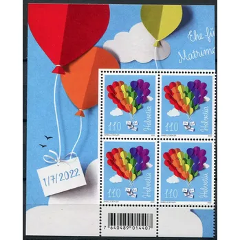 Poštovní známka Swiss post (2022) MiNr. 2807 ** 4-bl - Švýcarsko - Manželství pro všechny