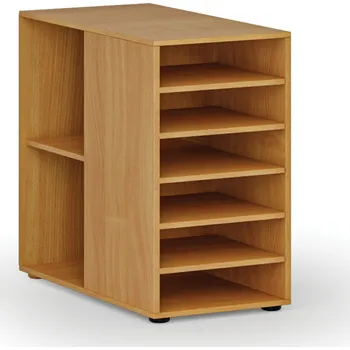 Policová skříň Přístavná policová skříňka k pracovnímu stolu PRIMO WOOD, levá, buk