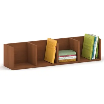 Kancelářská sestava Police na zeď PRIMO se 4 oddíly, 1000 x 310 x 250 mm, třešeň