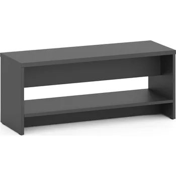 Šatní lavice s policí na boty, zesílená, délka 1000 mm, grafit