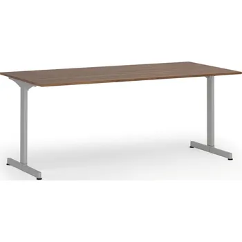 Psací stůl Kancelářský stůl PRIMO BETA, 180x90 cm, šedá podnož, ořech