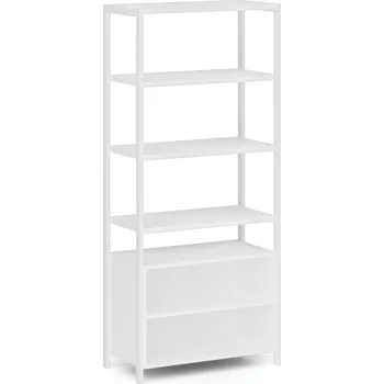 Kancelářská sestava Policová stěna HOME OFFICE s policovou skříňkou, bílá