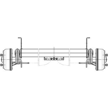 Přívěs Náprava KNOTT GB 13 (1350 kg) b=1320 mm, c=1660 mm, 200x50, 112x5, patky 159, Sacher