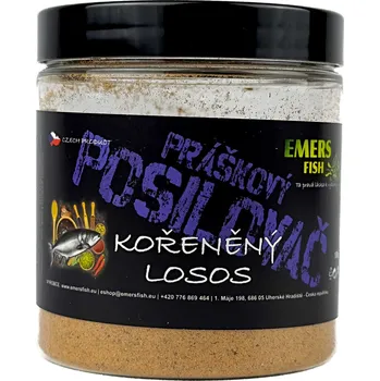 Návnadové aroma EMERS FISH Práškový Posilovač - Kořeněný losos