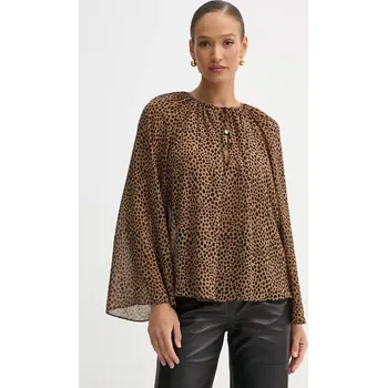 Dámská halenka Halenka MICHAEL Michael Kors dámská, hnědá barva, vzorovaná, MR540R0GRY 88X, vel. S