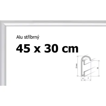 Rám na obraz BFHM Hliníkový rám 45x30 cm stříbrný