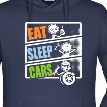 Pánská mikina Mikina Auta a motorky | Mikina Eat Sleep Cars