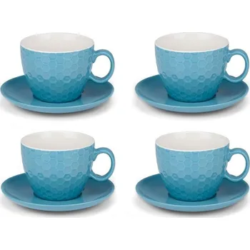 Stolování EDCO Šálky a podšálky na cappuccino ALPINA sada 8ks světlemodrá ED-224852svmo