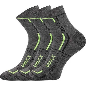 Pánská móda VOXX Ponožky bavlněné sportovní FRANZ 03 tmavě šedé melé (3 páry) 43-46 113612