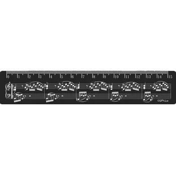 pravítka agifty Pravítko PARTITURA černé - 15 cm