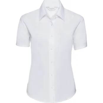 Pánská košile Russell Košile Oxford 933F, krátký rukáv, dámská COT11933F00115-white Bílá 5XL