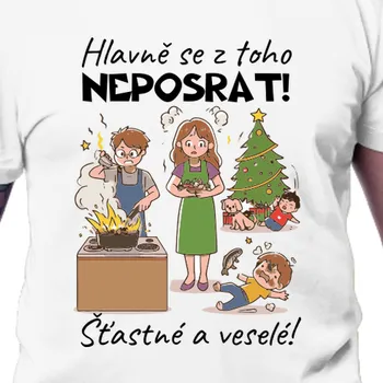 Pánské tričko Tričko Vtipná | Vánoční triko Hlavně se z toho