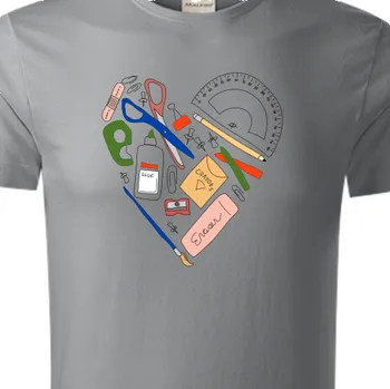 Pánské tričko Organická trička Učitelé | Organické tričko Školní pomůcky