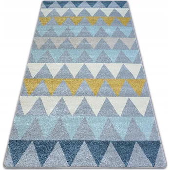 Koberec KOBEREC Č. 120x170 TROJÚHELNÍK šedý modrý #A158