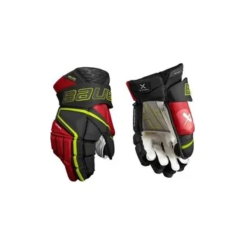 Hokejové rukavice Bauer Vapor Hyperlite INT, Velikost 12" (15,5 - 18 cm), Barva Černá / Červená / Zelená